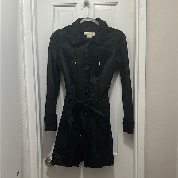 MICHAEL Michael Kors Black Trench Coat Tailored Belted - Picture 1 of 5